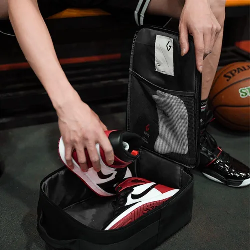 Vista 7 de GOTO Bolsa de zapatos y zapatillas, bolsa de gimnasio deportivo, bolsa de viaje con compartimento para zapatos para hombres y mujeres, ajuste hasta