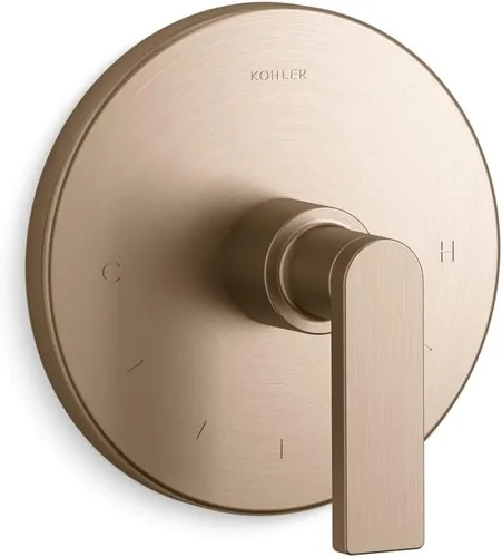 Vista 4 de Kohler K-T73133-4-CP T73133-4-CP - Moldura termostática compuesta con palanca de manija, válvula no incluida, cromo pulido, 1 unidad
