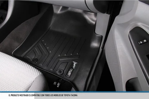 Vista 3 de SMARTLINER Juego de alfombrillas de piso de ajuste personalizado de 2 filas para Toyota Tacoma 2005-2011