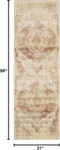 Vista 2 de Superior 2.6x8RUG-OMBRE-CR - Alfombra superior Ombre Collection de área, 2 pies 7 pulgadas x 8 pies, color crema