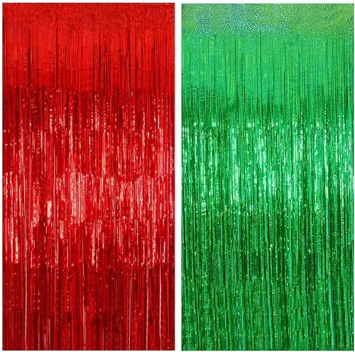 Vista 10 de MORANTI Cortinas de flecos de papel de oropel metálico iridiscente negro brillante de 3.28 pies x 6.56 pies para decoración de fiestas, fotos, telón