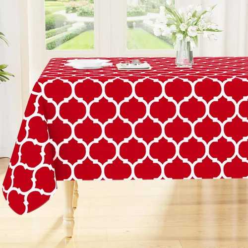 Vista 16 de Smiry - Mantel cuadrado de vinilo impermeable con respaldo de franela para mesas cuadradas, manteles de plástico lavables a prueba de derrames