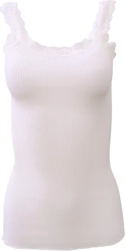 Vista 4 de EGI Camiseta sin mangas con ribete de encaje de lana de lujo. Fabricada con orgullo en Italia.