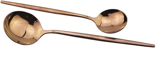 Vista 6 de JASHII - Juego de cubiertos de acero inoxidable de 30 piezas para 6, elegante acabado de espejo pulido de reloj de arena, ideal para el hogar, Oro