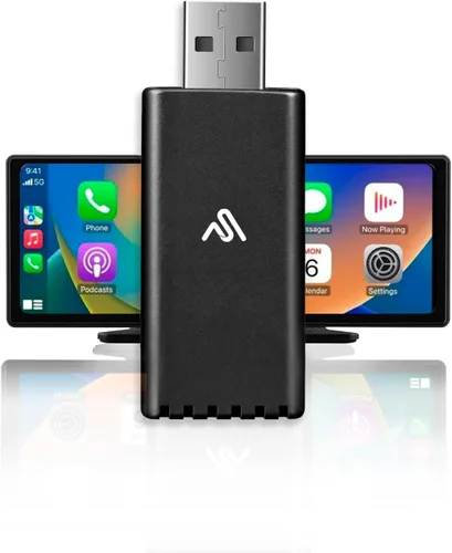 Vista 9 de Adaptador inalámbrico CarPlay - 5Ghz más rápido - AutoSky - Plug and Play - Cables USB-C y USB-A - Requiere CarPlay con cable