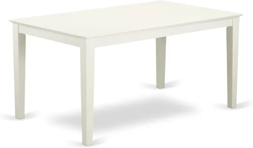 Vista 3 de East West Furniture CABO5-LWH-LC - Juego de mesa de comedor moderno de 5 piezas, incluye una mesa rectangular de madera y 4 sillas de comedor