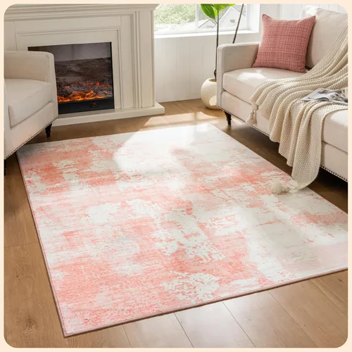 Vista 263 de Istana Alfombra larga antideslizante de 2.5 x 8 para el hogar, para pasillo y cocina, lavable, sedosa y suave al tacto, elegante, color azul y marfil