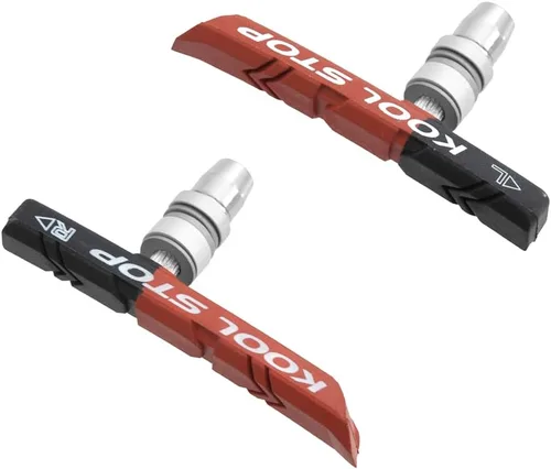 Vista 2 de Kool Stop - Pastillas de montaña de doble compuesto para frenos lineales roscados, negro/salmón