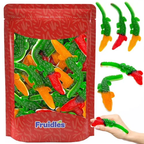Vista 6 de Fruidles Gomitas de cocodrilos, deliciosas gomitas de sabores de frutas multicolor (4.4 libras)