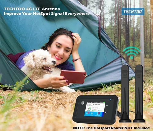 Vista 5 de TECHTOO Antena celular 5G 4G LTE 3G GPRS GSM Antena externa impermeable con base magnética compatible con enrutador inalámbrico LTE, módem hotspot