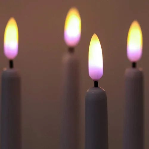 Vista 3 de Velas alargadas decorativas sin llama, con control remoto y temporizador