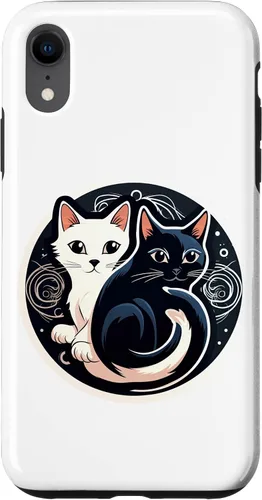 Vista 9 de Funda para iPhone 12 mini Yin Yang Cat Feng Shui Ying Yang Taoísmo Zen Budismo