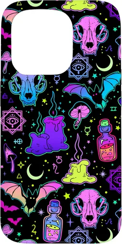 Vista 14 de Funda de brujería mágica para iPhone 16 con diseño gótico pastel de Halloween