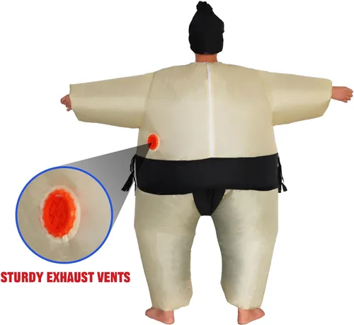 Vista 4 de SHDEJTG Trajes inflables de lucha de sumo para Halloween, trajes inflables de Sumo, fiesta de cosplay