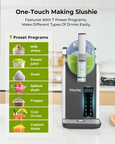 Vista 3 de Máquina de granizado: Máquina de Granizado para uso doméstico con 7 programas preestablecidos y función de limpieza automática, fabricante de Plata