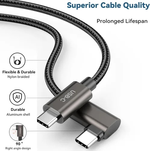 Vista 5 de Cable de conexión, cable de extensión USB C 3.0 a USB C de 16 pies, cable de carga de transferencia de datos de alta velocidad para auriculares VR
