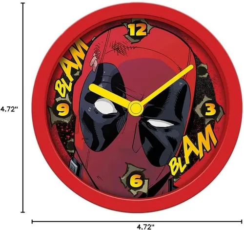 Vista 3 de Deadpool - Reloj despertador (Blam Blam) de 4.7 in de diámetro, producto oficial, 5 pulgadas