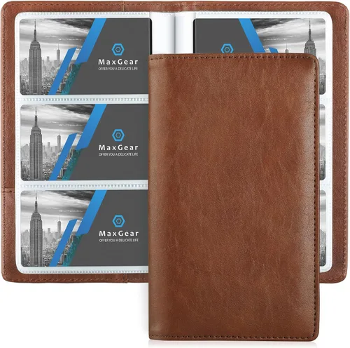 Vista 14 de MaxGear Organizador de Tarjetas de Visita, Libro Portátil para 240 Tarjetas, Portatarjetas de Negocios para Hombres y Mujeres, Archivador Negro