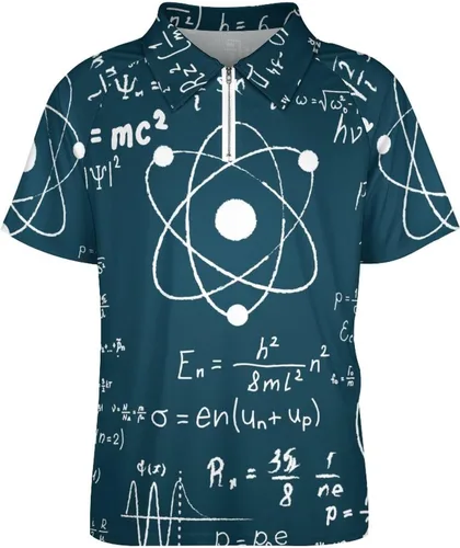 Vista 4 de Camiseta polo de fórmula de física y ciencia matemática para hombre, casual, manga corta, con cremallera, para deportes, golf, entrenamiento