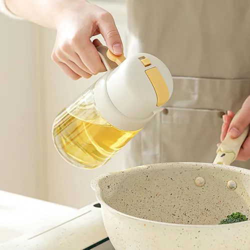 Vista 2 de Dispensador de aceite para cocina, pulverizador de aceite de oliva 2 en 1, dispensador de aceite de oliva para cocinar para freidora de aire