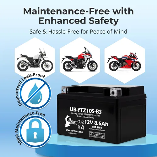Vista 5 de Reemplazo YTZ10S-BS de 12V 8.6Ah para batería Honda 2003 CBR600RR – Compatible con Honda CBR 600 F4i, CBR 600RR, CBR600F4i 600CC batería