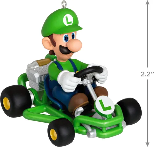 Vista 4 de Adorno de Navidad Hallmark Keepsake, Nintendo Mario Kart Luigi, Regalos para Jugadores