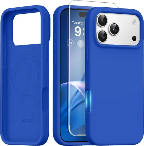 Vista 35 de GONEZ Funda magnética para iPhone 14, compatible con Magsafe, con protector de pantalla + protector de cámara, forro de microfibra antiarañazos