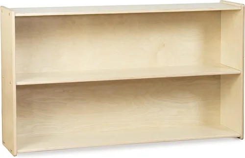 Vista 4 de Contender Estantes de guardería para niños, estantería con 2 estantes para almacenamiento, muebles de madera para niños pequeños, niños, Montessori
