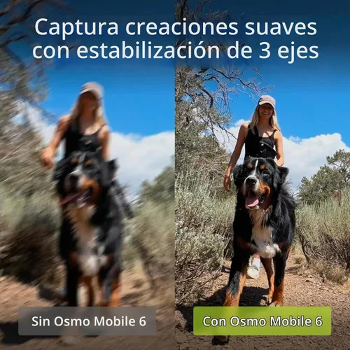 Vista 2 de DJI Osmo Mobile 6 - Estabilizador de cardán para teléfono inteligente, cardán de 3 ejes, barra de extensión integrada, portátil y plegable, cardán