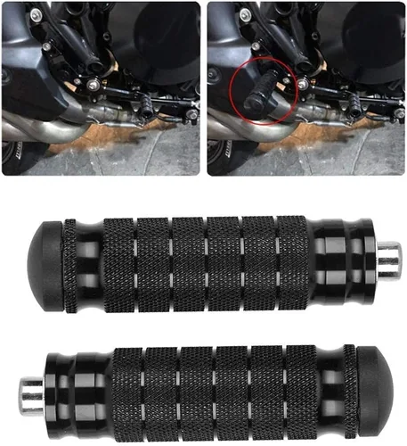 Vista 3 de Aramox Reposapiés de la motocicleta, 2pcs CNC de la Motocicleta Reposapiés Trasero Universal M8 Antideslizante Reposapiés Pies Clavijas Pedales