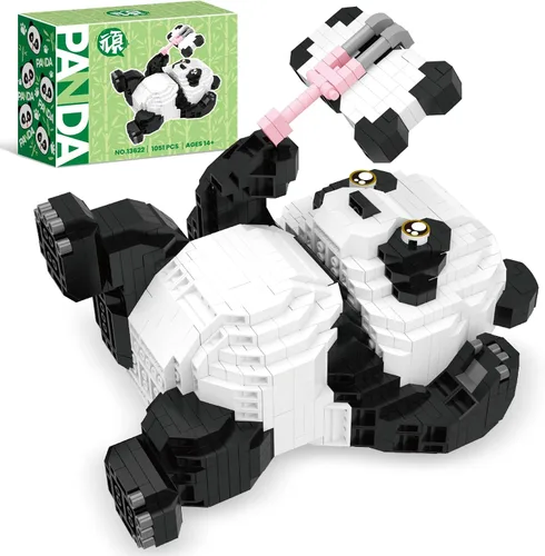 Vista 10 de Lindo kit de bloques de construcción micro mini de animales, ladrillos mini azules de gato para juguetes de construcción para adultos, niños