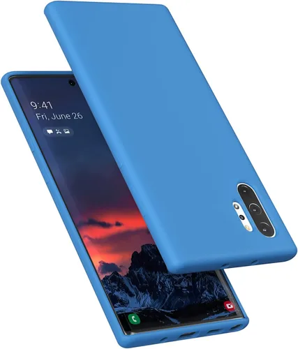 Vista 17 de Diseñada para Galaxy Note 10 Plus, goma de gel de silicona líquida a prueba de golpes, cojín de forro de tela de microfibra suave compatible