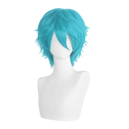 Vista 15 de COSPLAZA Peluca corta negra para cosplay con puntas esponjosas, resistente al calor, pelo sintético para emo Negro
