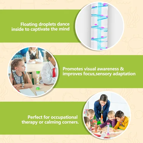 Vista 5 de Paquete de 4 tubos sensoriales, juguete de burbujas de movimiento líquido para niños y adultos, coloridos juguetes relajantes para aliviar