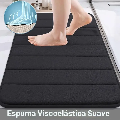 Vista 3 de Buganda Tapete de baño de espuma viscoelástica, 24 x 16 pulgadas, ultra suave y antideslizante, absorbente de agua y lavable a máquina, para baño