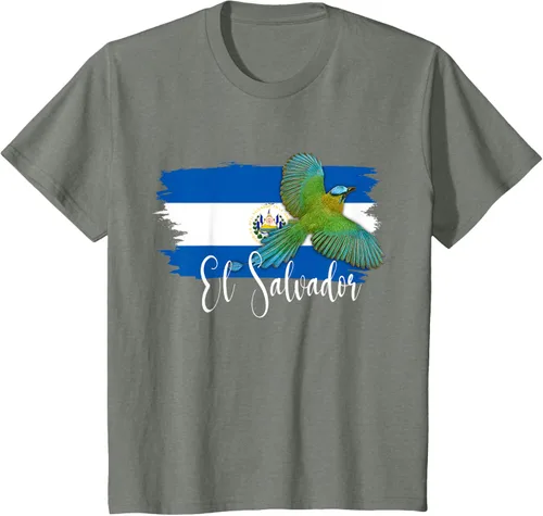 Vista 87 de Camiseta con la bandera de El Salvador, mapa de El Salvador, camiseta de Salvador para mujer, Negro