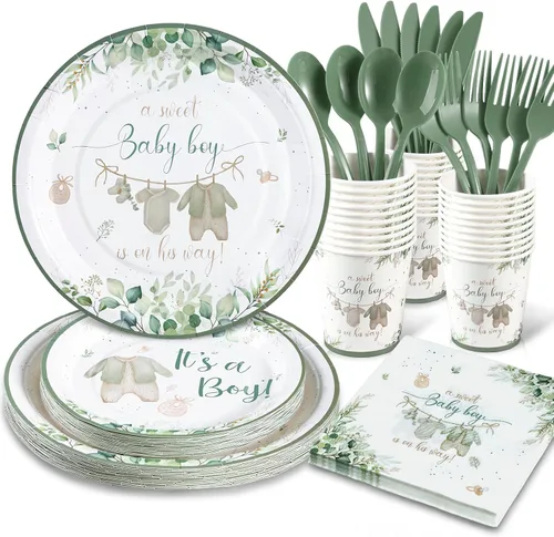 Vista 11 de Decoraciones para Baby Shower Girl - Juego de platos, tazas y servilletas para baby shower, sirven 24, platos festoneados florales rosas