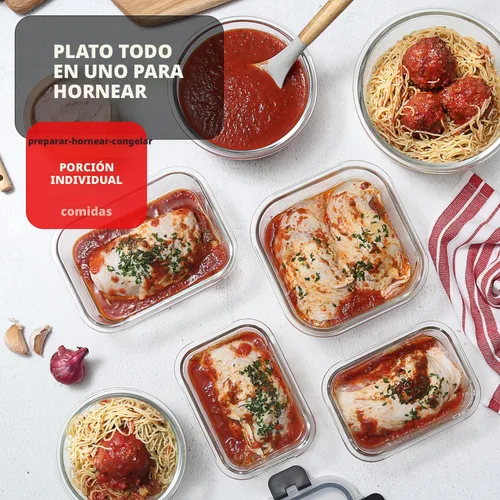 Vista 8 de EATEX 24 recipientes de almacenamiento de vidrio con tapas, 12 recipientes de almacenamiento de alimentos de vidrio con 12 tapas herméticas