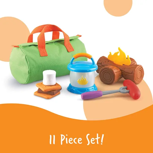 Vista 4 de Learning Resources New Sprouts Camp Out! Mi propio set de camping - 11 piezas, a partir de 18 meses, juguetes para exteriores para niños pequeños