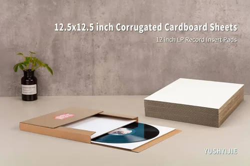 Vista 6 de Corrugated Cardboard Sheet, LP Insert Pad, 12.5x12.5 inch, 25-PCS for 12" Vinyl Record Shipping, Mailing, Packaging, DIY Crafts, Art, 1/8" Thick