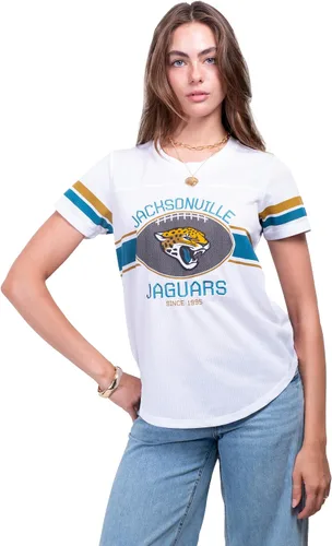 Vista 16 de Ultra Game Women's NFL Official Soft Mesh Varsity Stripe T-Shirt