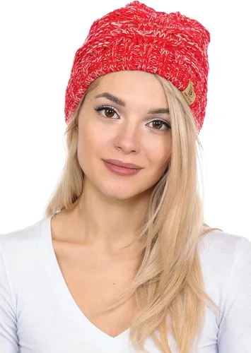 Vista 7 de BASICO Gorro de invierno para mujer, gorro de pescador de punto holgado para hombre