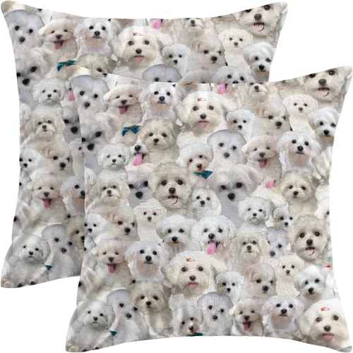 Vista 26 de Regalo para amantes de Airedale Terrier, 2 fundas de almohada de Bingley Terrier, fundas de almohada con estampado de cara de perro, fundas