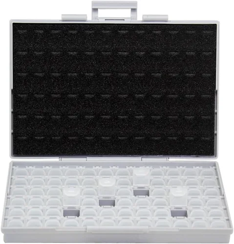 Vista 21 de AideTek medio transparente CAJA-ALL-24 piezas pequeñas cuentas papelería joyero organizador para piezas clasificadas 3 tamaños 24 compartimentos
