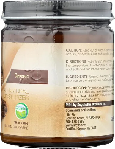Vista 5 de LIFE-FLO Manteca de cacao orgánica pura Hidratante facial y corporal para piel seca y cuero cabelludo, talones, codos, estrías 9 onzas