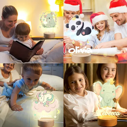 Vista 6 de Luz nocturna con nombre personalizado para niños, lámpara de luz nocturna personalizada para bebé, decoración de habitación de niños, regalos