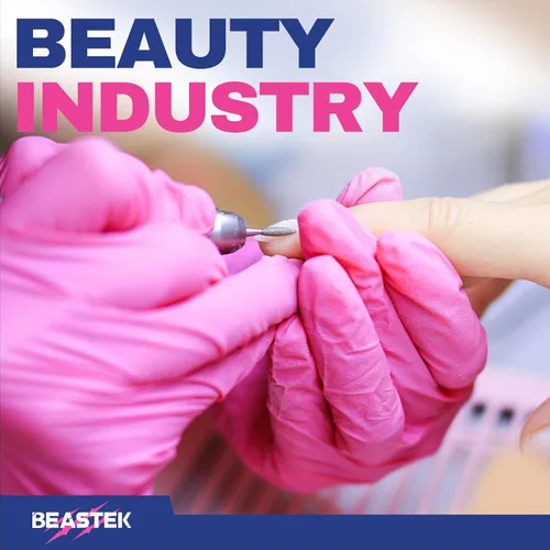 Vista 5 de Beastek Nitrile Disposable Exam Gloves, 4Mil 100Ct Powder-Free Latex-Free Food-Safe for Cooking Medical Esthetician, Hot Pink