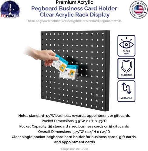 Vista 2 de Marketing Holders Paquete de 50 soportes para tarjetas de visita para tarjetas de información de contacto de 3.5 x 2 pulgadas, organizador