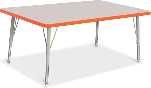 Vista 55 de Berries Mesa rectangular para actividades, altura E, Gris/Negro/Negro, 1