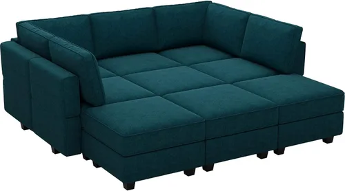 Vista 7 de Belffin Sofá Cama Seccional Modular con Otomán de Almacenamiento Sofás Seccionales Convertibles para Sala de Estar Terry Chaise Reversible. Sofá